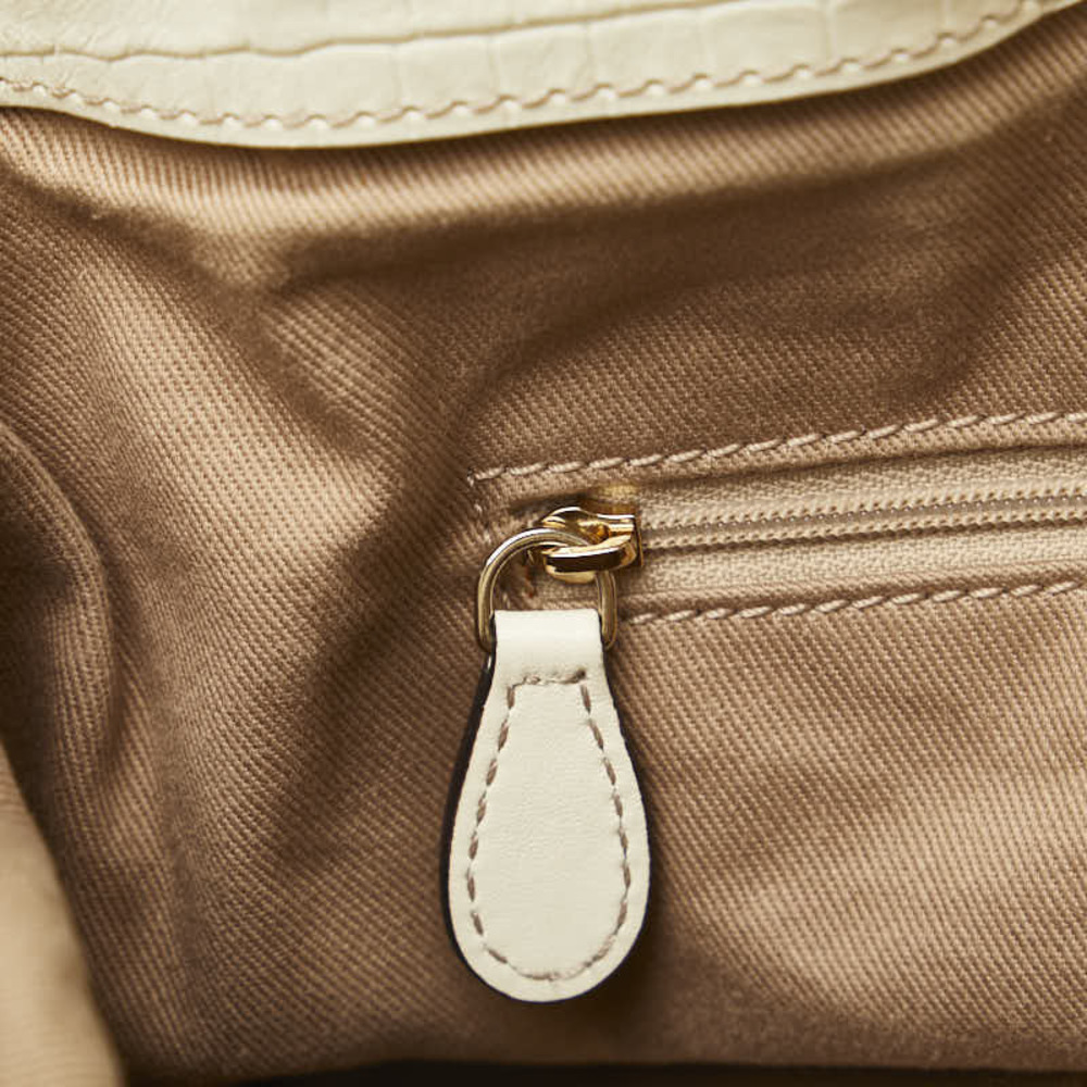 Celine White Embossed Small Pillow Python Leather… - image 8